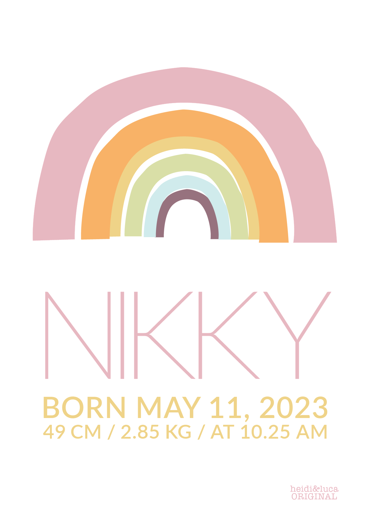 Rainbowlicious Birth Print