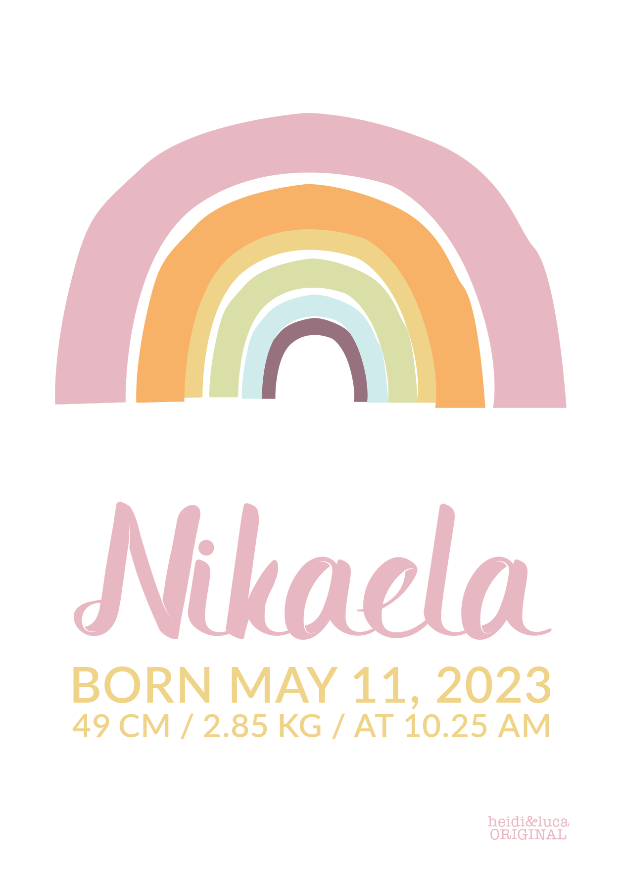 Rainbowlicious Birth Print