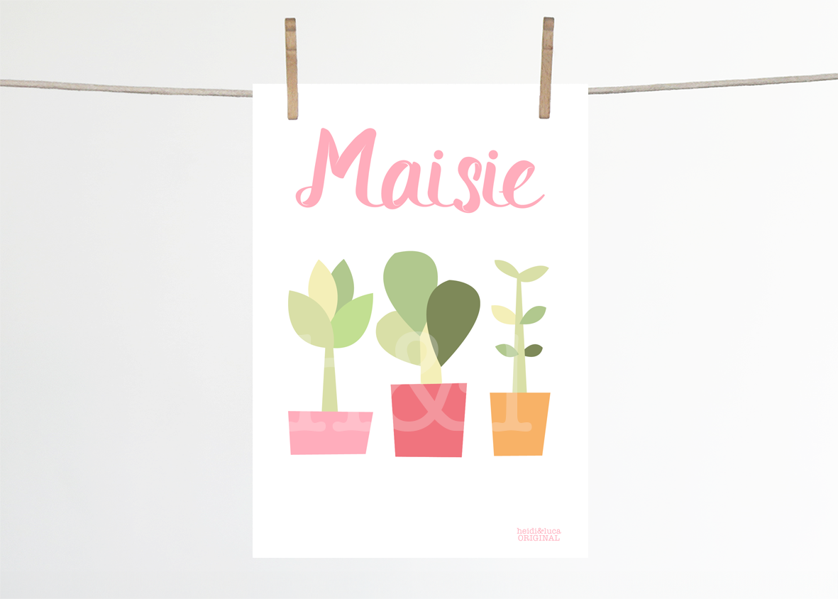 My Little Garden Name Print