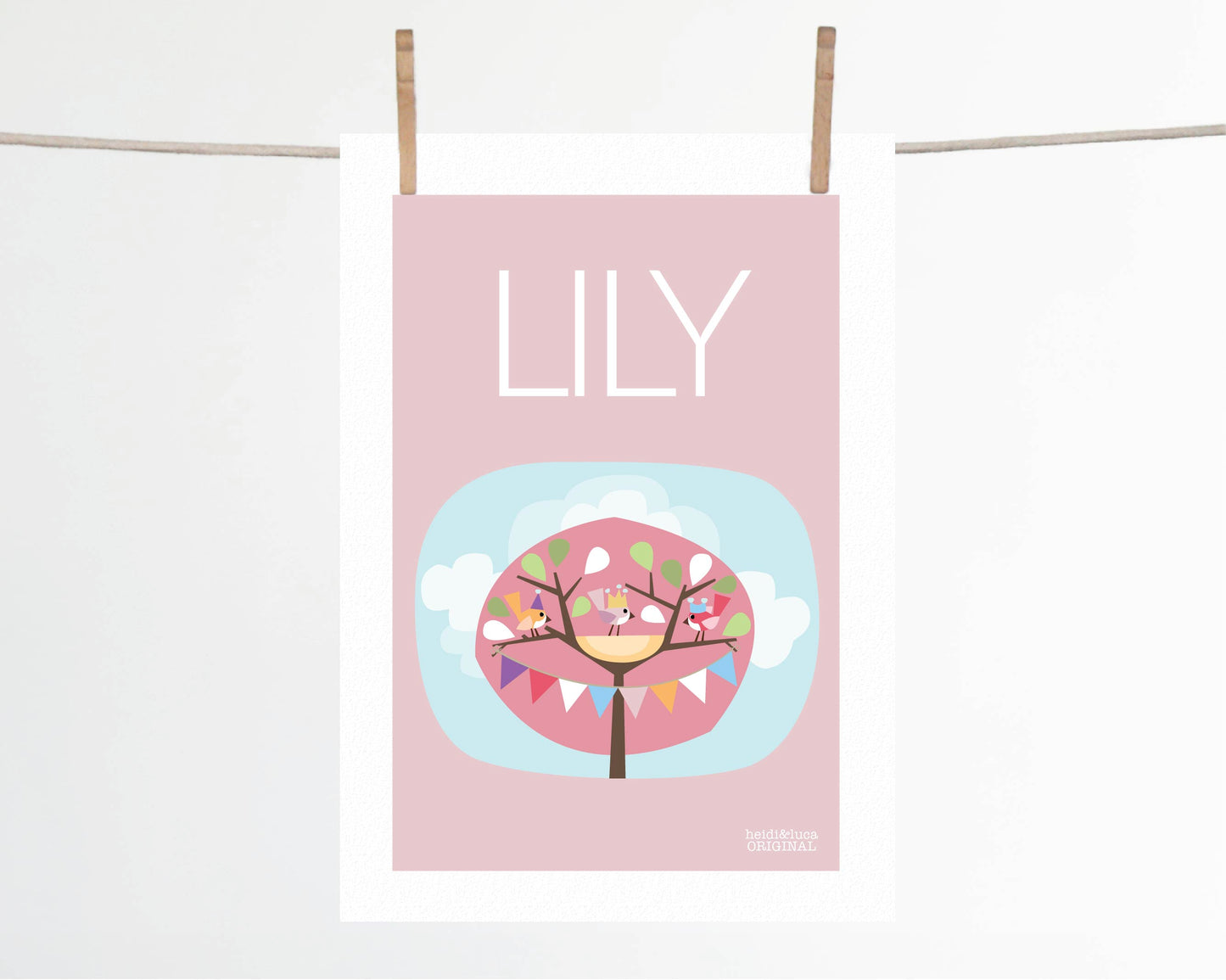 Little Pink Tree Party Name Print