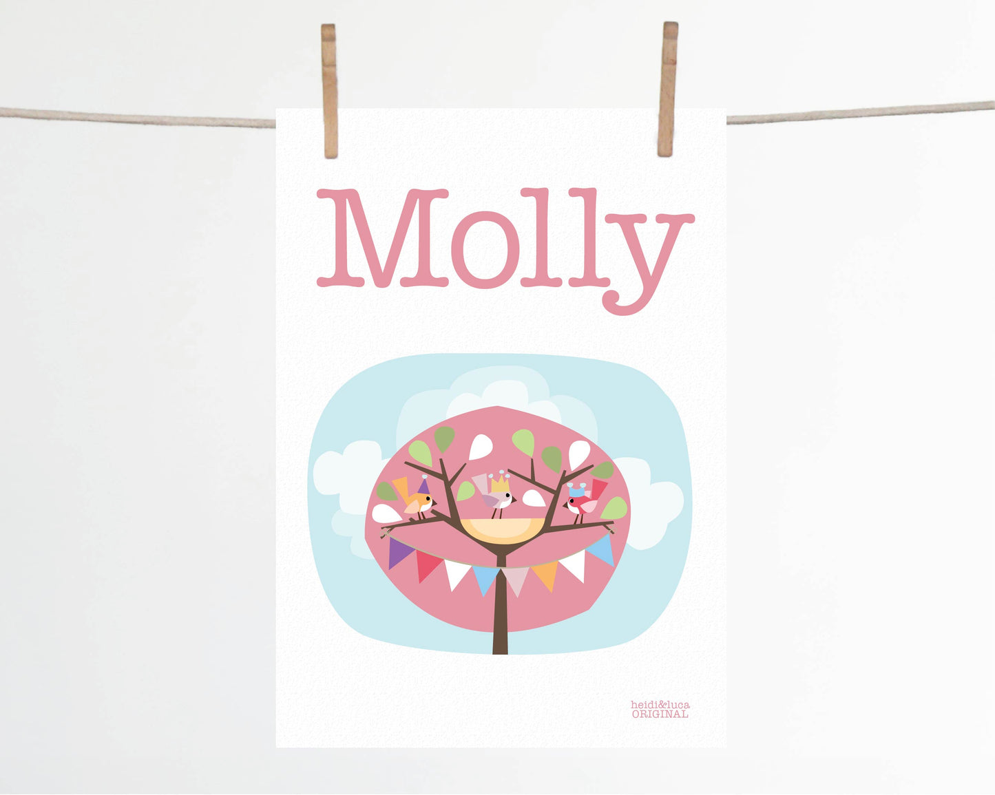 Little Pink Tree Party Name Print