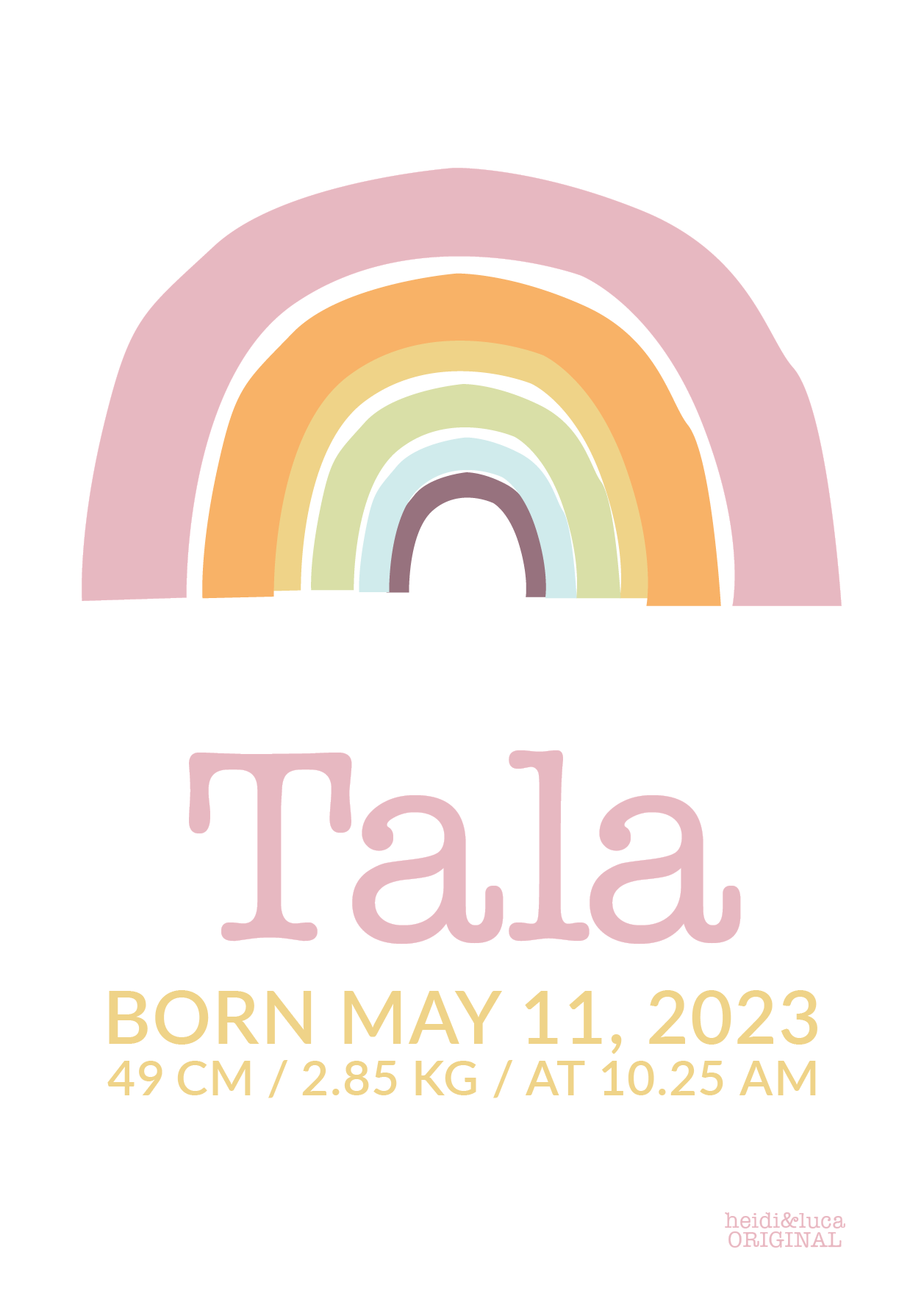 Rainbowlicious Birth Print