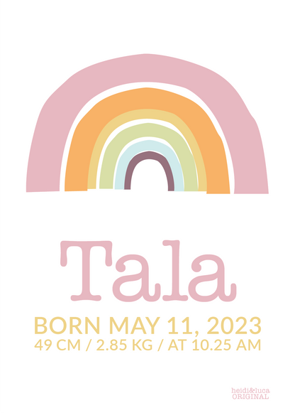 Rainbowlicious Birth Print
