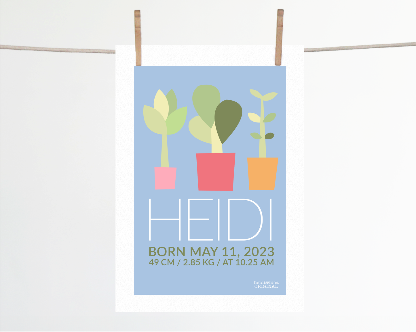 My Little Garden Birth Print