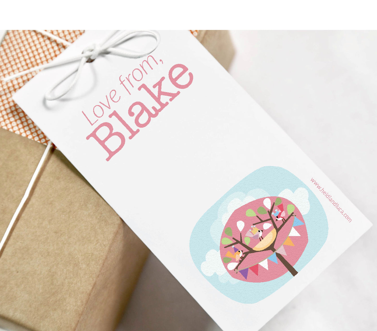 Little Pink Tree Party Gift Tag