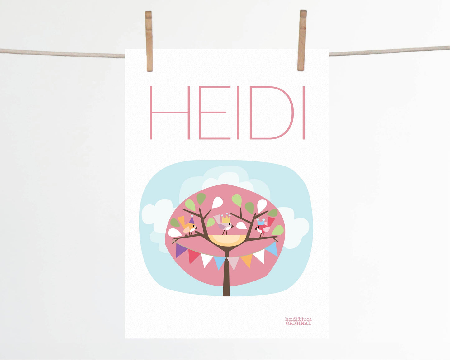 Little Pink Tree Party Name Print