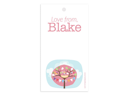 Little Pink Tree Party Gift Tag